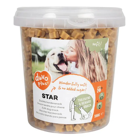 Duvo+ Soft Chews Star 500g | Star-Shaped Dog Treats with Poultry, Game, Lamb & Tripe