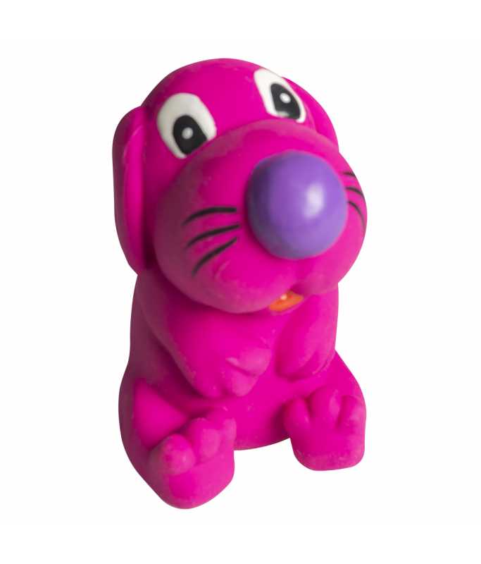 Duvo+ Latex Sitting Dog Mix 8.5cm | Soft Squeaky Dog Toy (Assorted Colors)