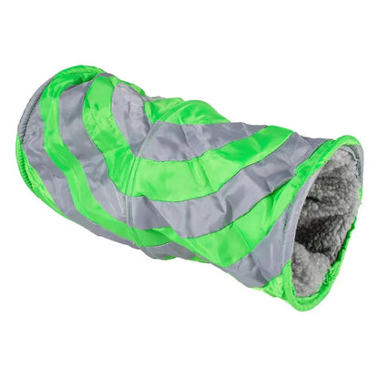 Duvo+ Play Tunnel Grey/Green 35cm | Collapsible Cat & Small Pet Tunnel