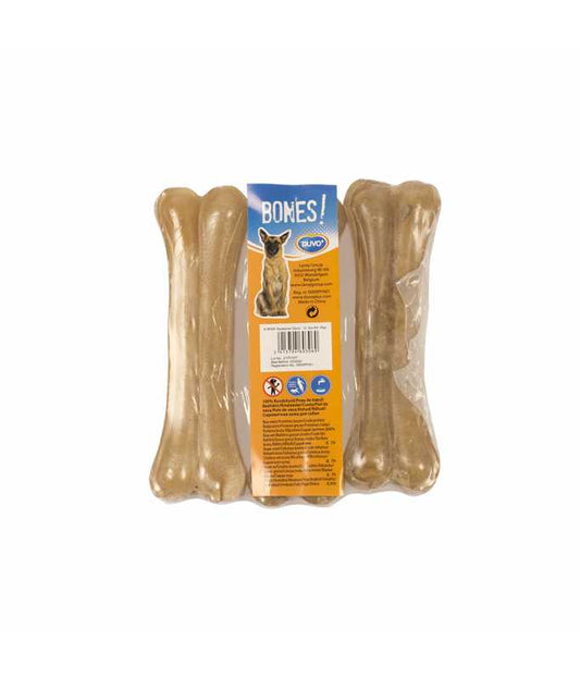 Duvo+ Bone Rawhide 3-Pack 12.5cm | Natural Dog Chew Bones for Small/Medium Dogs