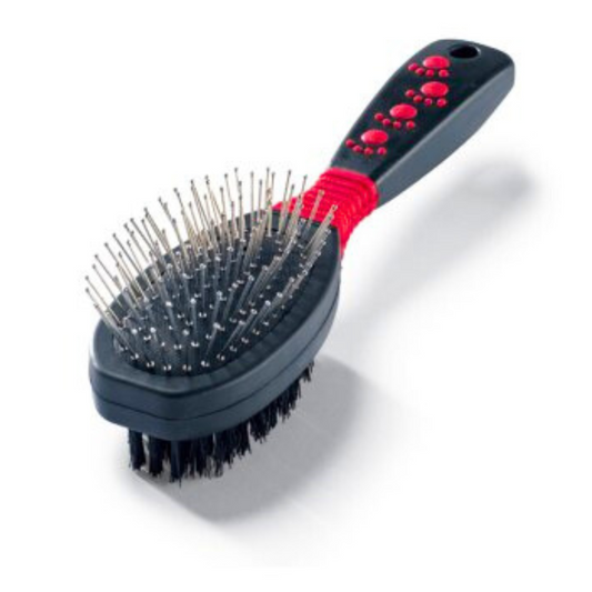 Padovan Combo Oval Brush | Dual-Sided Pet Grooming Brush for Dogs & Cats