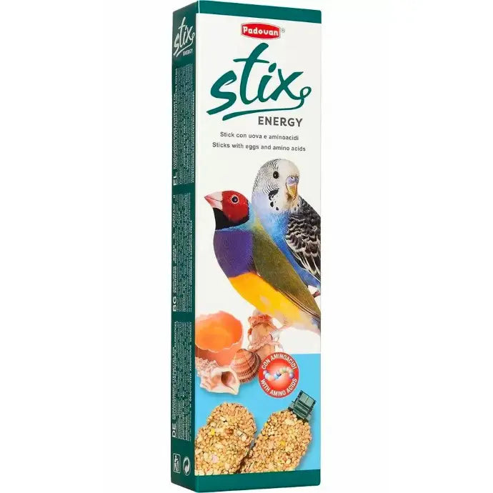 Padovan Stix Energy Cocorite and Esotici 80g | Egg & Amino Acid Bird Sticks