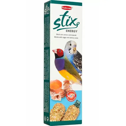 Padovan Stix Energy Cocorite and Esotici 80g | Egg & Amino Acid Bird Sticks