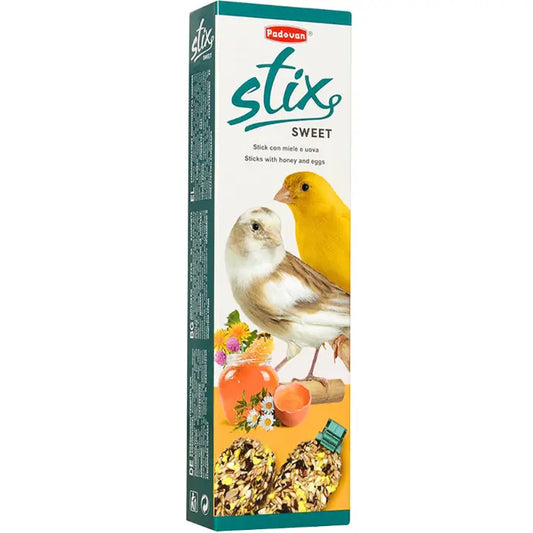 Padovan Stix Sweet Canarini 80g | Honey & Egg Sticks for Canaries