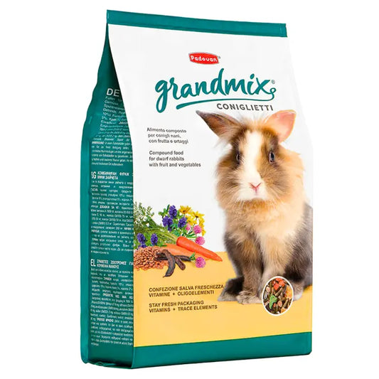 Padovan Grandmix Coniglieti 3kg | Complete Food for Rabbits with Fruit & Vegetables