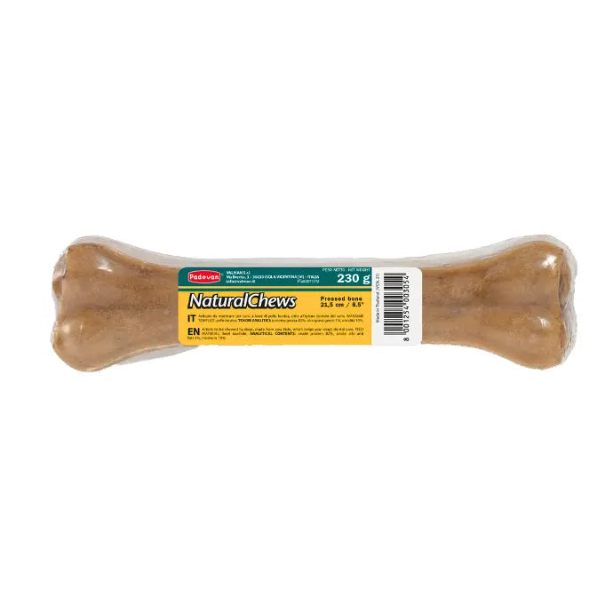 Padovan Natural Chews Bone 21.5cm 230g | Natural Cowhide Chew for Medium Dogs