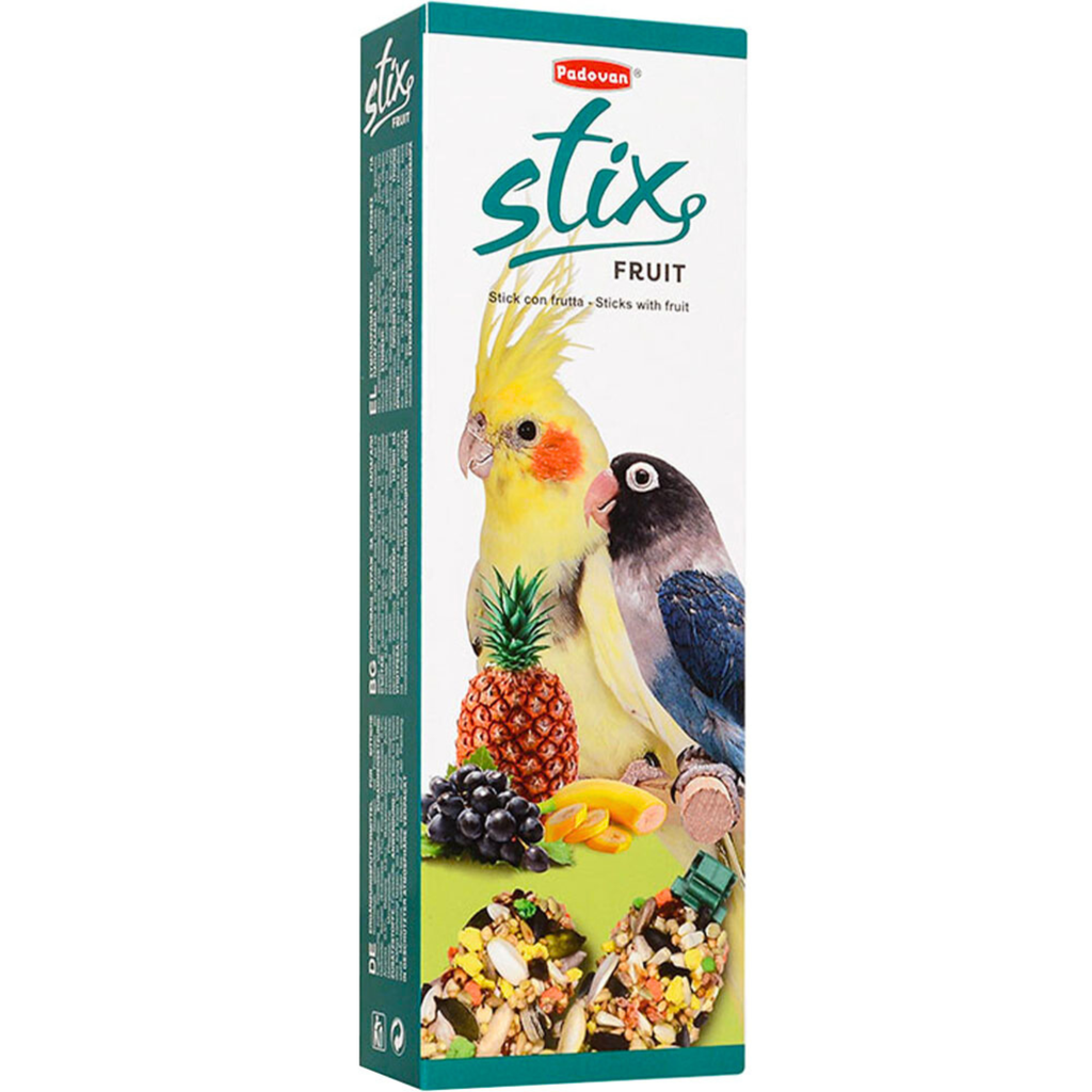 Padovan Stix Fruit Parrocchetti 100g | Fruit Sticks for Cockatiels & Lovebirds