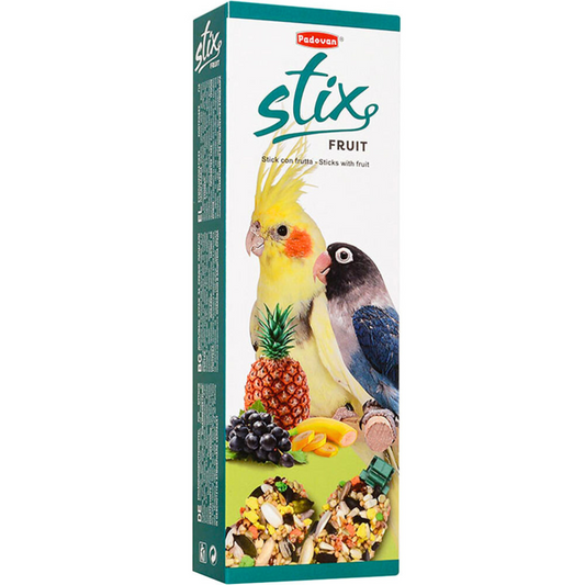 Padovan Stix Fruit Parrocchetti 100g | Fruit Sticks for Cockatiels & Lovebirds