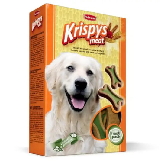Padovan Krispys Meat 400g | Savoury Meat-Flavoured Dog Treats
