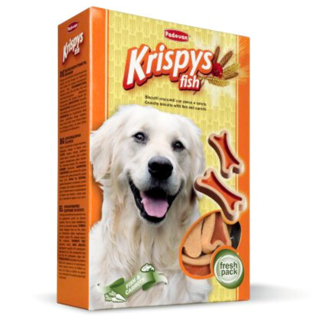 Padovan Krispys Fish 500g | Crunchy Fish-Flavoured Dog Treats