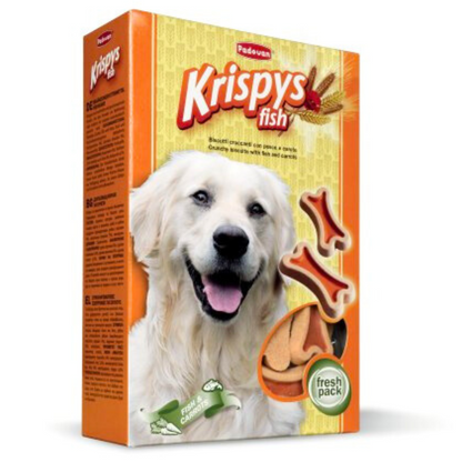 Padovan Krispys Fish 500g | Crunchy Fish-Flavoured Dog Treats