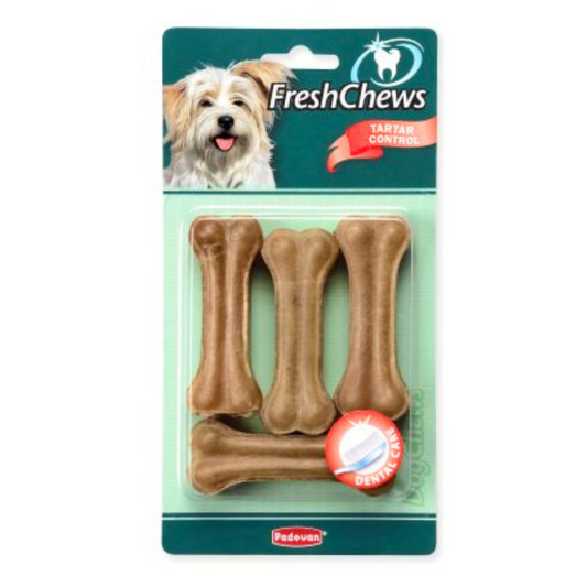 Padovan Fresh Chews 8cm 105g (4pcs) | Natural Beef Hide Dental Dog Chews