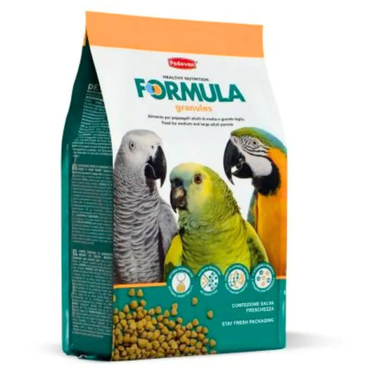 Padovan Pappagalli Formula Granules 1.4kg | Extruded Complete Feed for Large Parrots