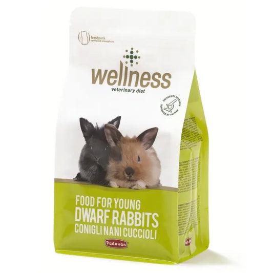 Padovan Wellness Young Dwarf Rabbits 1kg | Complete Growth Feed for Weaned Rabbits
