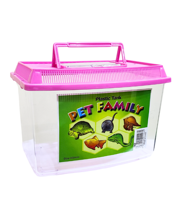 KW Zone Plastic Pet Carrier Tank | Transparent Fish Container & Small Animal Habitat | Ventilated Carrying Box