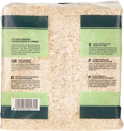 Padovan Wood Chips Lemon 1kg / 14L | Lemon-Scented Hygienic Litter for Rodents
