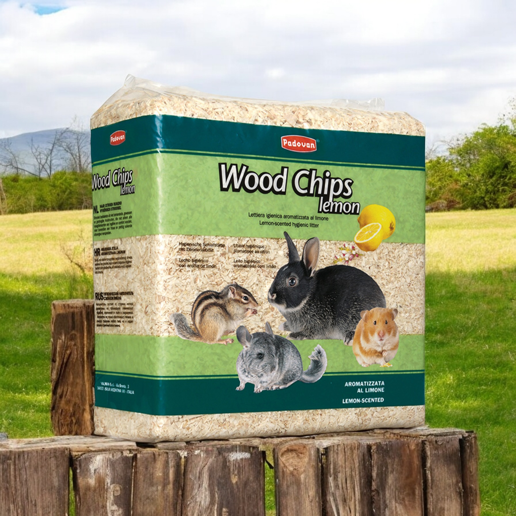 Padovan Wood Chips Lemon 1kg / 14L | Lemon-Scented Hygienic Litter for Rodents