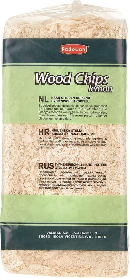 Padovan Wood Chips Lemon 1kg / 14L | Lemon-Scented Hygienic Litter for Rodents