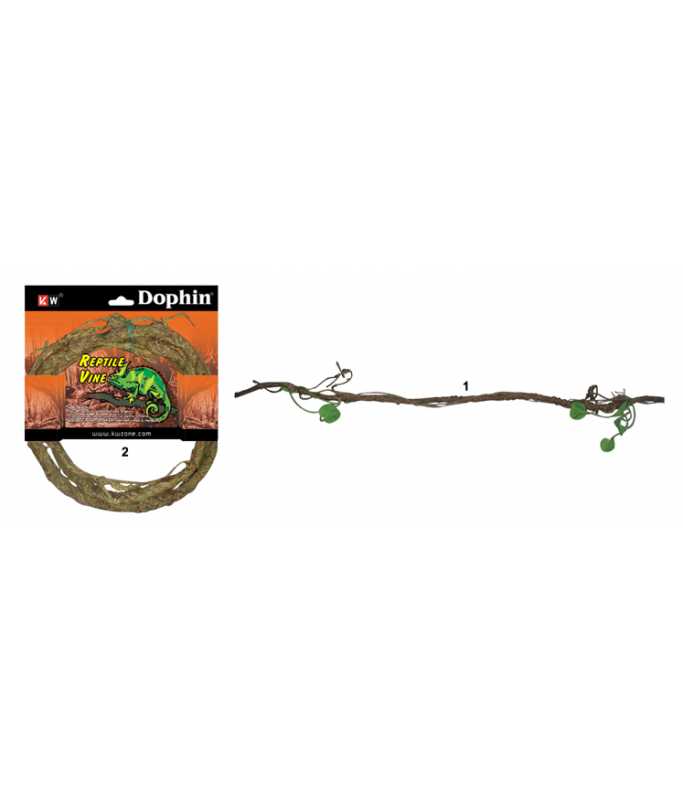 KW Zone Reptile Vine 1.5M | Medium Size Artificial Jungle Branch | Climbing Decor for Reptile Terrariums