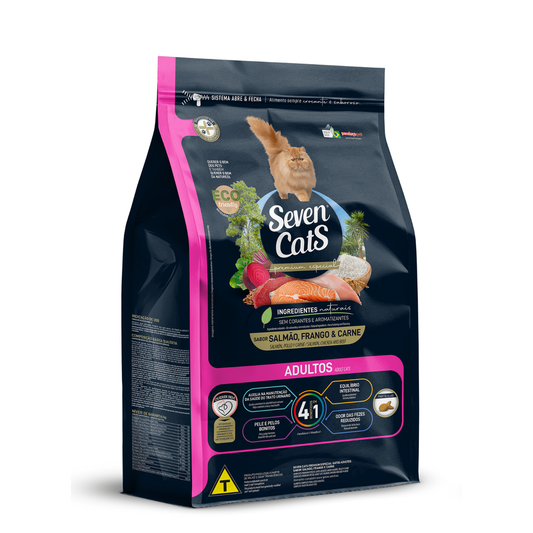 Seven Cats Adult 4in1 Cat Food | Beef, Salmon & Chicken 3kg
