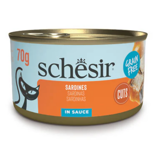 Schesir Grill Wholefood Sardines Cat Food | Real Sardines First Ingredient | Steam Cooked | Grain Free | 12x70g