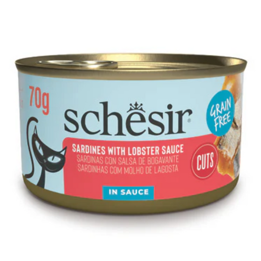 Schesir Grill Wholefood Sardines in Lobster Sauce | Real Sardines First Ingredient | Cuts in Sauce | Grain Free | 12x70g