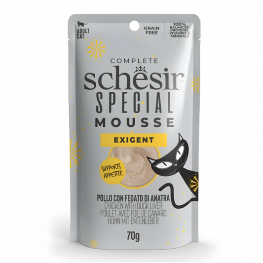Schesir Special Mousse Light Chicken | Low Calories | Complete | Grain Free | Weight Management | Adult Cat | 12x70g
