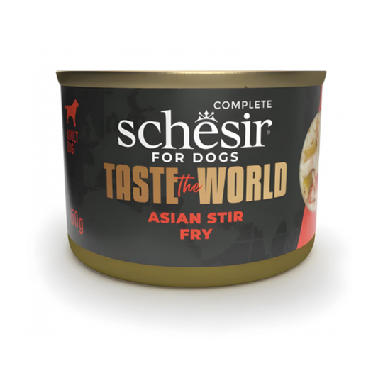 Schesir Taste The World Asian Stir Fry Dog Food | Chicken with Vegetables | Complete | Adult Dog | 8x150g