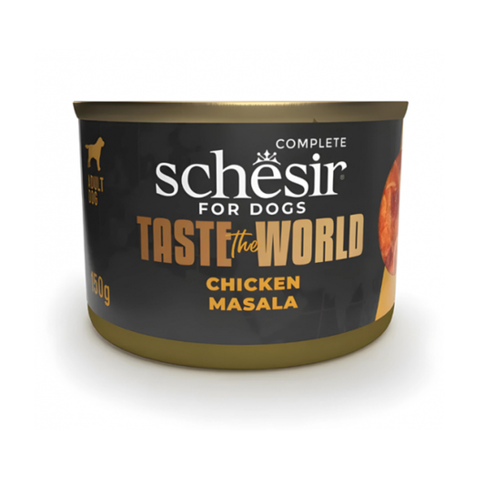 Schesir Taste The World Chicken Masala Dog Food | Indian-Inspired Recipe | Complete | Adult Dog | 8x150g