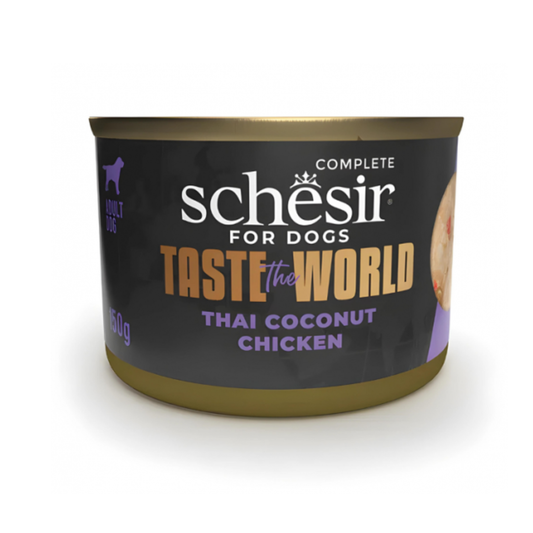 Schesir Taste The World Thai Coconut Chicken Dog Food | Thai Recipe | Complete | Adult Dog | 8x150g