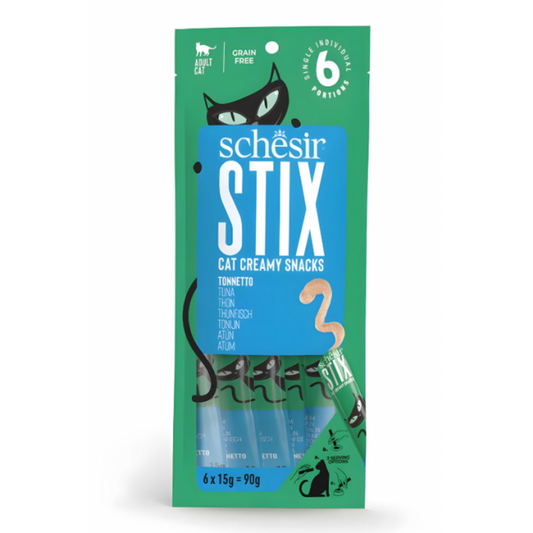 Schesir Stix Tuna | Creamy Cat Snacks | Single-Serve | Grain Free | 6x15g
