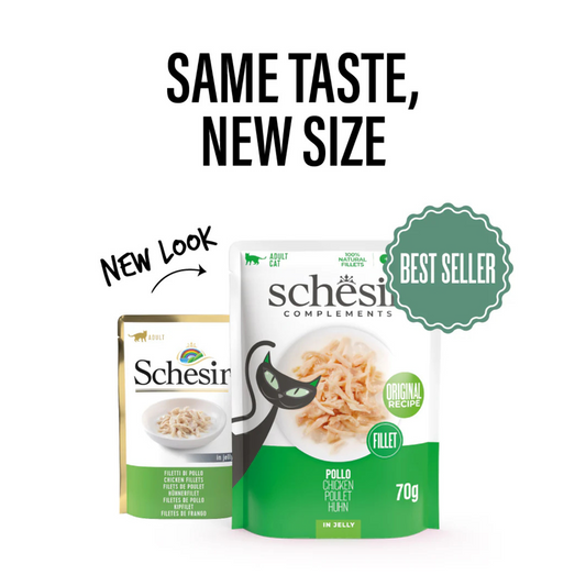 Schesir Complements Chicken in Jelly | 100% Natural Fillets | Original Recipe | Complementary Cat Food | 12 x 70g