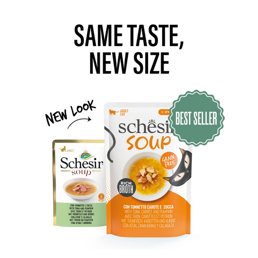 Schesir Soup Tuna with Pumpkin | Grain Free | Rich Broth | Adult Cat | 12 x 40g