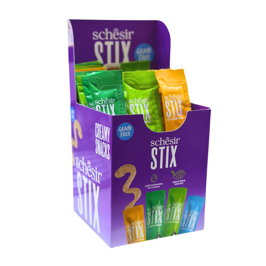 Schesir Summer Treats Stix Mix Flavour | Chicken, Duck, Salmon & Tuna | Creamy Cat Snacks | Grain Free | 360g