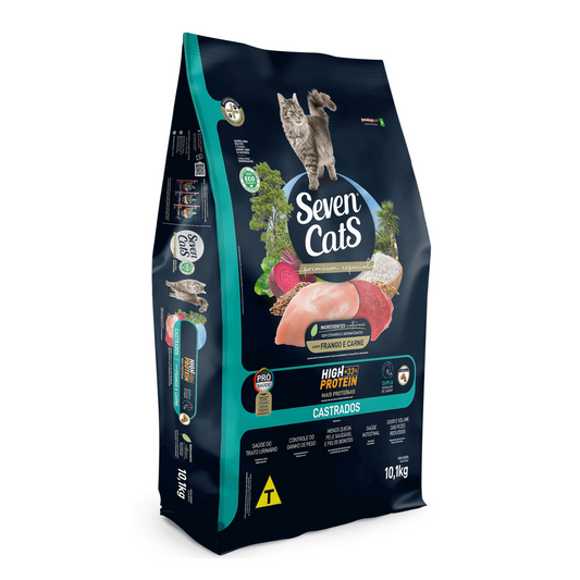 Seven Cats Sterilized High Protein Cat Food | Chicken & Beef 10kg+100g