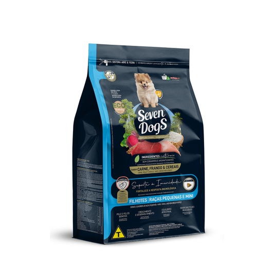 Seven  Dog Food For Puppies - Small And Mini Breeds-Beef,Chicken & Cereals 10 kg+100g