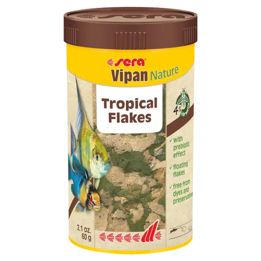 Sera Vipan Nature Tropical Flakes 250ml (60g) | Staple Food with Insect Meal