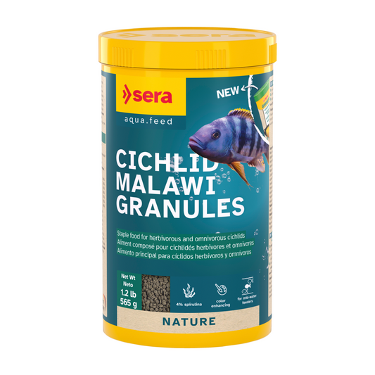 Sera Cichlid Malawi Granules (Granugreen) 1000ml | Plant-Based Food for Cichlids