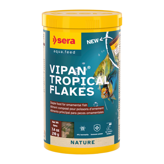Sera Vipan Flakes 1000ml (210g) | Floating Tropical Fish Flakes with Insect Meal
