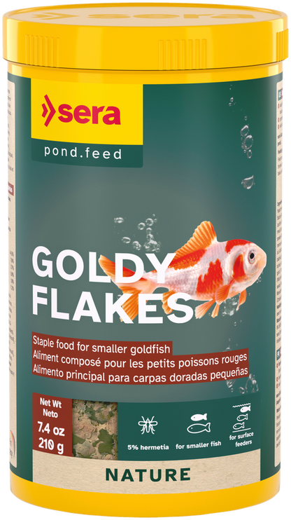 Sera Goldy Flakes Nature 1000ml | Balanced Complete Food for Small Goldfish