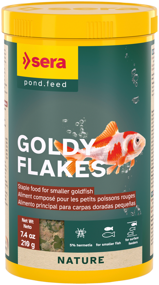 Sera Goldy Flakes Nature 1000ml | Balanced Complete Food for Small Goldfish