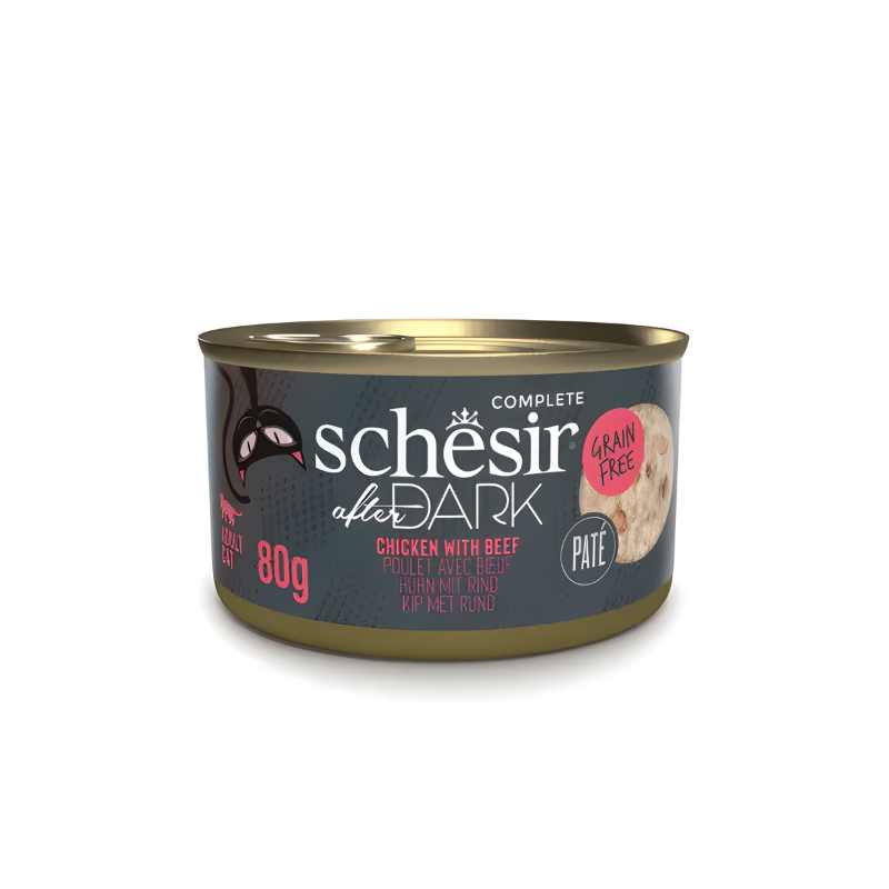Schesir After Dark Cat Wet Food Pâté Variety Pack | Complete & Balanced | Natural Ingredients | 4 Flavors | 12x80g (960g)