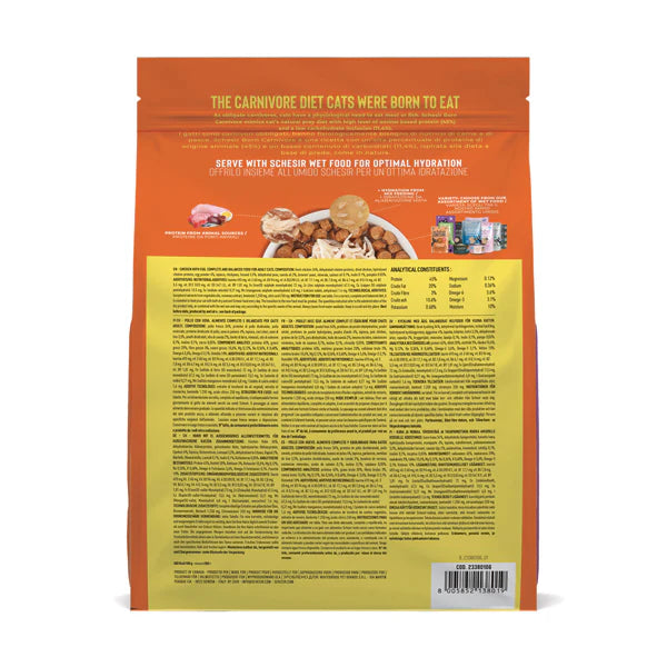 Schesir Born Carnivore Chicken & Egg Cat Food | 45% Protein | Fresh Chicken 1st Ingredient | Oven Baked | Grain Free | 255g