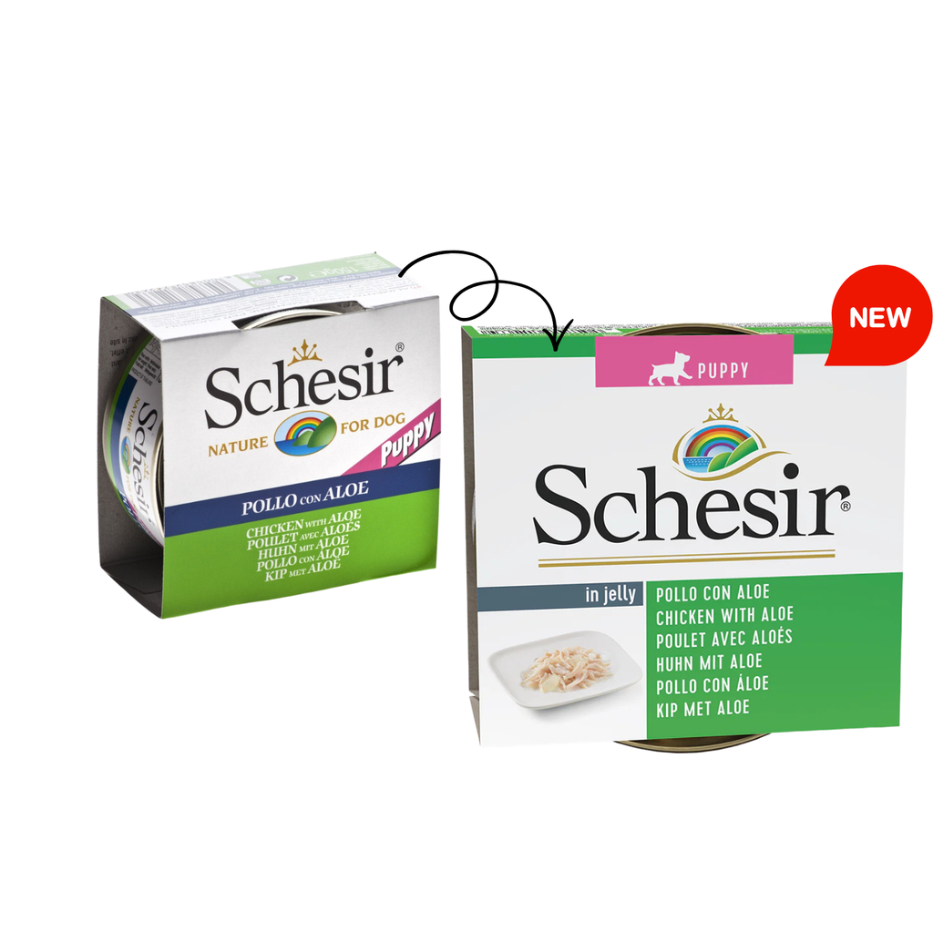 Schesir Puppy Wet Food Chicken Fillets with Aloe | Puppy | Complementary | Natural Ingredients | 150g