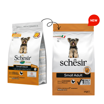 Schesir Small Adult Maintenance Dry Food with Chicken | Single Protein | With Biotin | Easy Digestion | 2kg