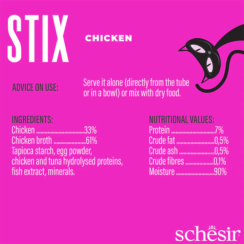 Schesir Summer Treats Stix Mix Flavour | Chicken, Duck, Salmon & Tuna | Creamy Cat Snacks | Grain Free | 360g