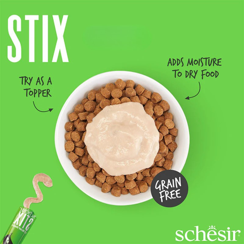 Schesir Summer Treats Stix Mix Flavour | Chicken, Duck, Salmon & Tuna | Creamy Cat Snacks | Grain Free | 360g