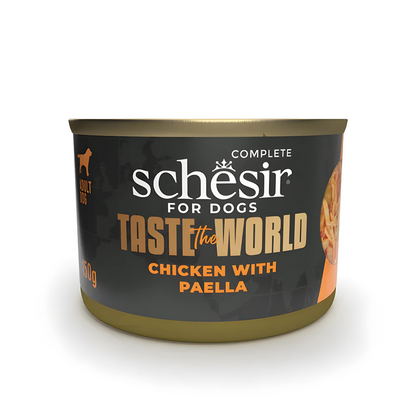 Schesir Taste The World Valentine's Feast '26 Gift Pack for Dogs | Limited Edition | Complete Wet Food | 4 International Recipes | 1800g