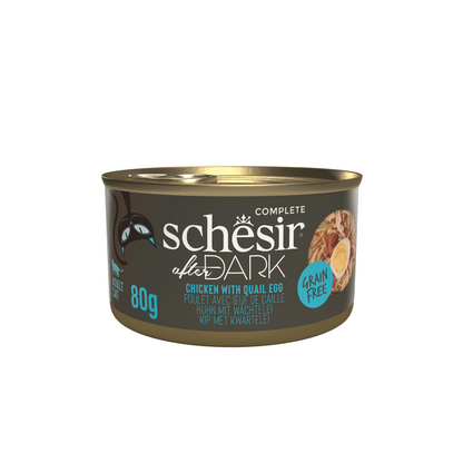 Schesir After Dark Wholefood in Broth Variety Pack | 4 Flavors | Chicken, Chicken with Quail Egg, Beef & Duck | With Liver, Gizzards & Heart | 12x80g (960g)