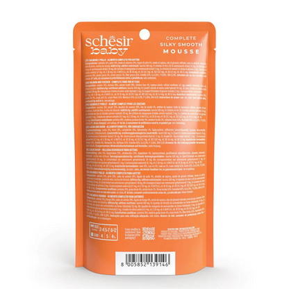 Schesir Baby Mousse Kitten Salmon and Chicken | With DHA & Taurine | Complete | Grain Free | 12x70g
